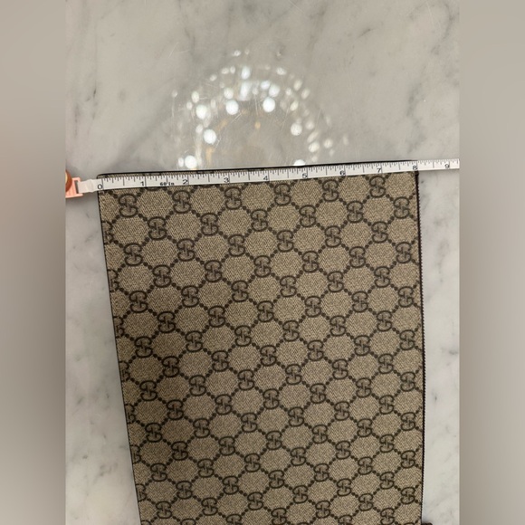 Gucci GG Supreme Monogram Neo Vintage Zip Wristlet Pouch Beige New Acero Crop - Picture 8 of 16